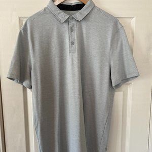 Lululemon Men's Grey/Blue Metal Vent Tech Polo (Large)